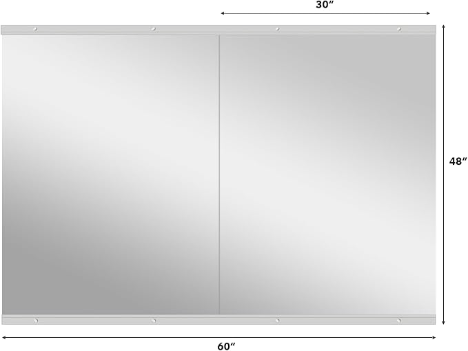 Snowdool Gym Mirror, 48''x30'' 2PCS Mirrors for Home Gym Wall Large, Full Body Mirror for Yoga, Garage, Dance Studio, Anti-Rust, Tempered Glass,Frameless Rectangle Wall-Mounted Workout Mirrors
