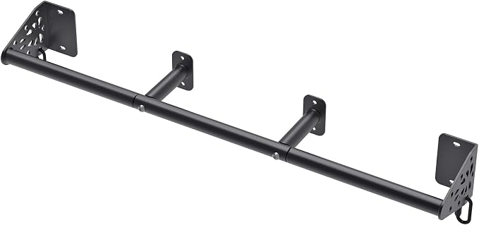Kipika Wall Mounted Pull Up Bar - Heavy Duty 500 LB Capacity Doorway Chin Up Bar for Home Gym, Sturdy Steel Construction with Resistance Band Hooks | Hanging Exercise Bar for Full Body Workout