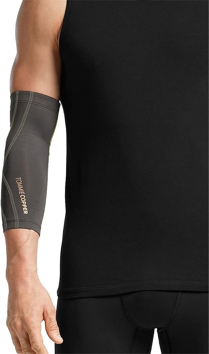 Tommie Copper Performance Compression Elbow Sleeve, Men & Women, UPF 50 Sleeve for Tennis Elbow & Golfers Elbow Relief