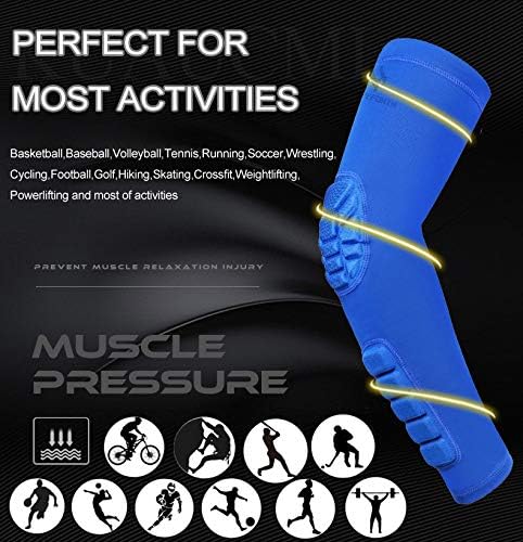 2PCS Padded Elbow Forearm Sleeves Compression Arm Protective Support