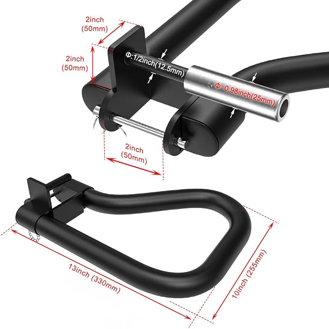 SELEWARE Dip Bar Attachment for Power Rack, 2 x 2 Tube, Multi Grip Handle | Fully Welded Steel Design, Stable Support for Dips, Pull Ups and Strength Training, Ideal for Home Gym Workouts