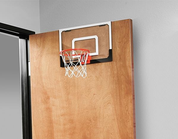 SKLZ Pro Mini Indoor Basketball Hoop with Ball, Over the Door, Shatter-Proof Backboard, Spring-Action Break-Away Steel Rim, Great for Home, Dorm Room, and Office