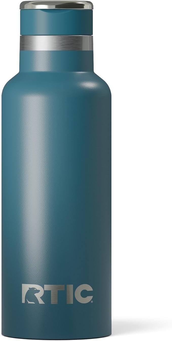 RTIC 16oz Journey Water Bottle Ceramic Lined Metal Stainless Steel Vacuum Insulated, BPA Free, Reusable, for Water, Hot and Cold Drinks, Travel, Sports, Camping, Marine