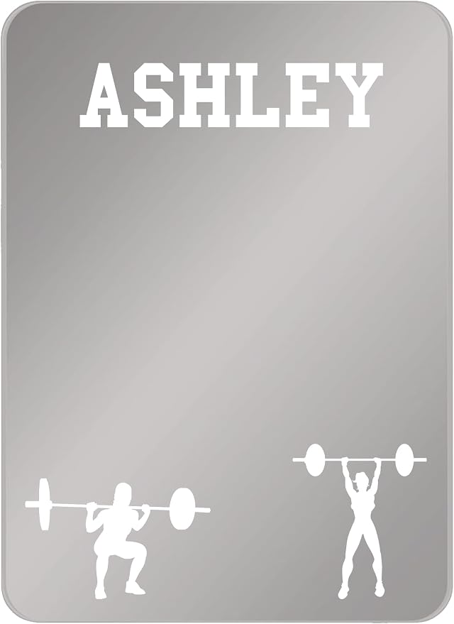 Personalized Sports Player Fan Team Club Locker Mirror Magnet – Back to School Decor, Colorful Magnetic Organizer Accessory for Gym, Home, Office & Refrigerator (Weightlifting Female)