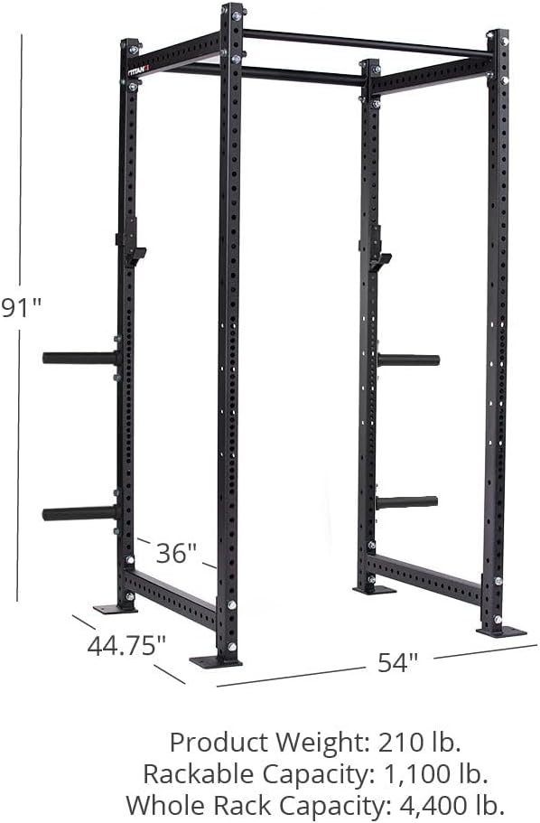 Titan Fitness T-3 Series Power Rack, 1,100 LB Capacity Cage for Weightlifting and Strength Training