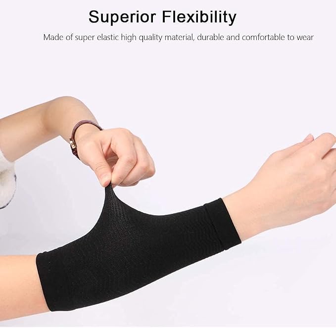 2Pair upper arm compression sleeve, Compression Sleeve for Women,Aids Weight Loss, Targets Upper Fat, Tones & Shapes. Includes (Beige + Black)