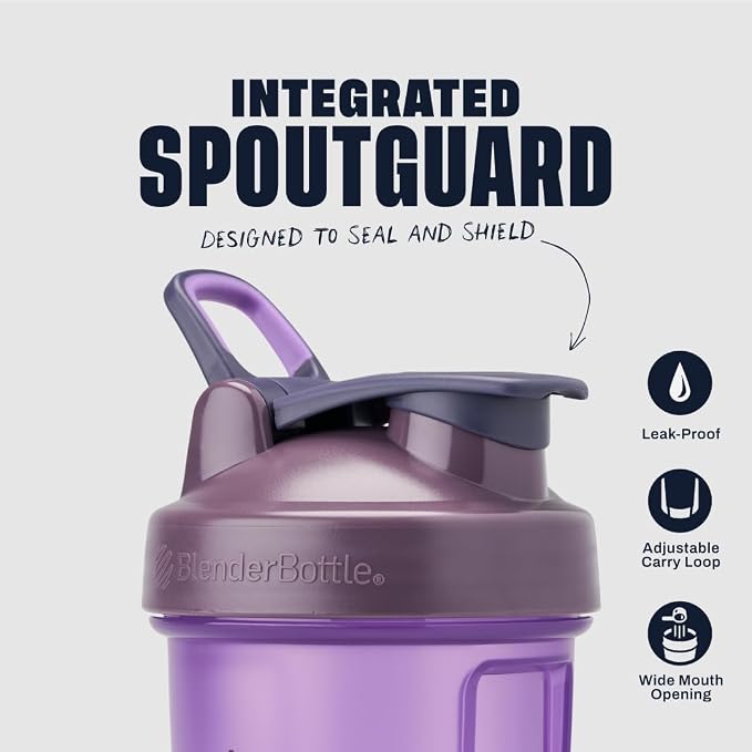 BlenderBottle Classic V2 Plastic Shaker Bottle 20 oz Purple