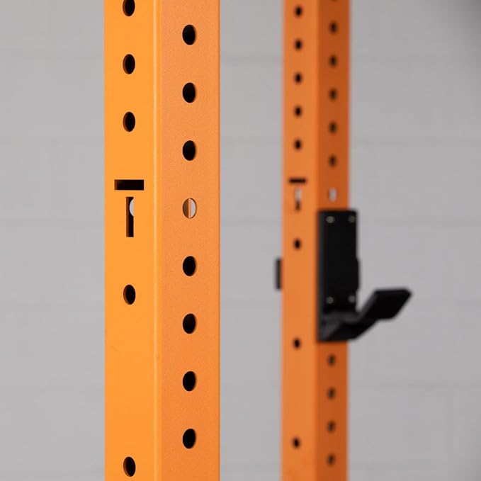 Titan Fitness X-3 Series 80" Orange Bolt-Down Power Rack, 36" Depth, Rackable 1650 LB Cage, 1.25" and 2" Pull Up Bars, Standard J-Hooks, Weight Plate Holders, Weightlifting and Strength Training