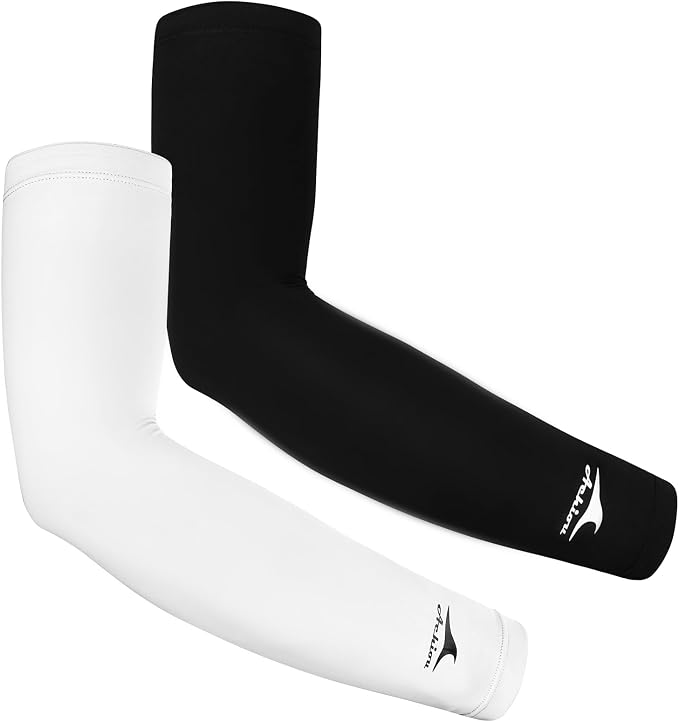 Achiou Volleyball Arm Sleeves for Women, Cooling Ice Silk Sun Sleeves Youth | Summer Ice Silk Compression Sleeves, UPF 50+ UV Protection, Perfect for Teen Girls & Women Outdoor Sports, Anti-slip Silicone