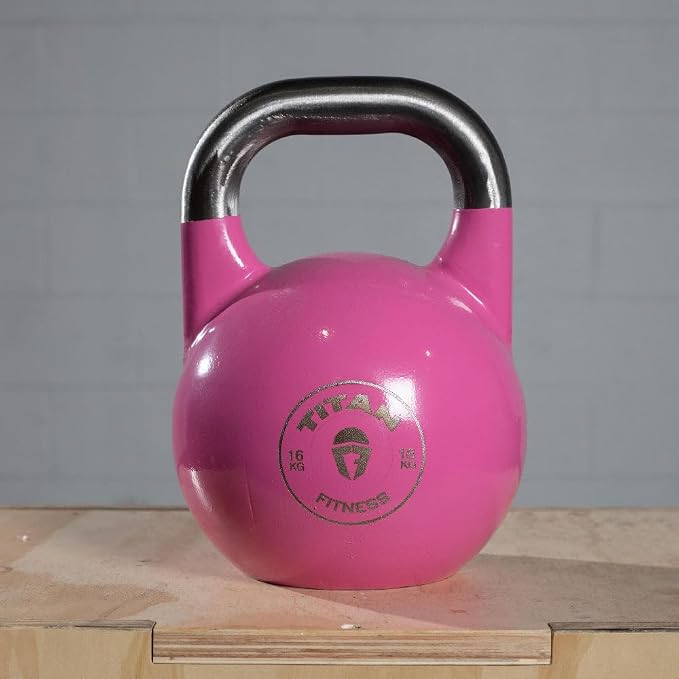 Titan Fitness Competition Kettlebell, Single Piece Casting, KG Markings, Full Body Workout