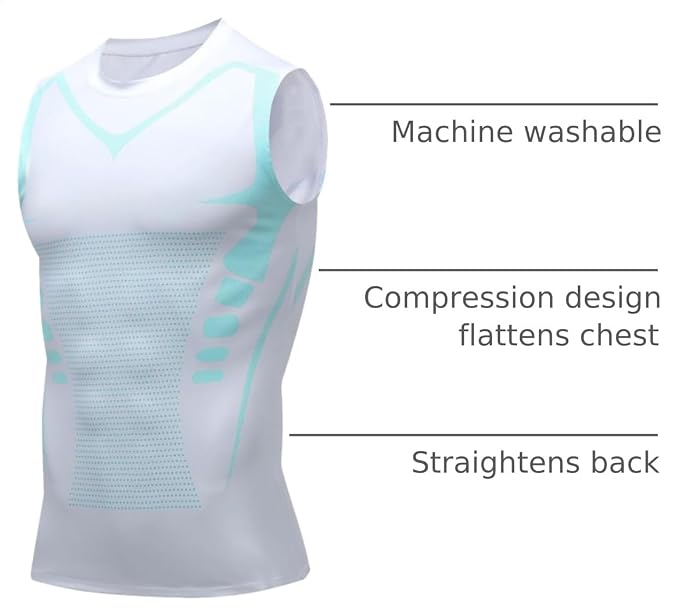 Compression Shirt Men Slimming Body Shaper Vest Crewneck Workout Tank Top | Tummy Control Undershirts, Gynecomastia Compression Shirts, Back Support, Sleeveless Muscle Shirts, Shaping Tank Top