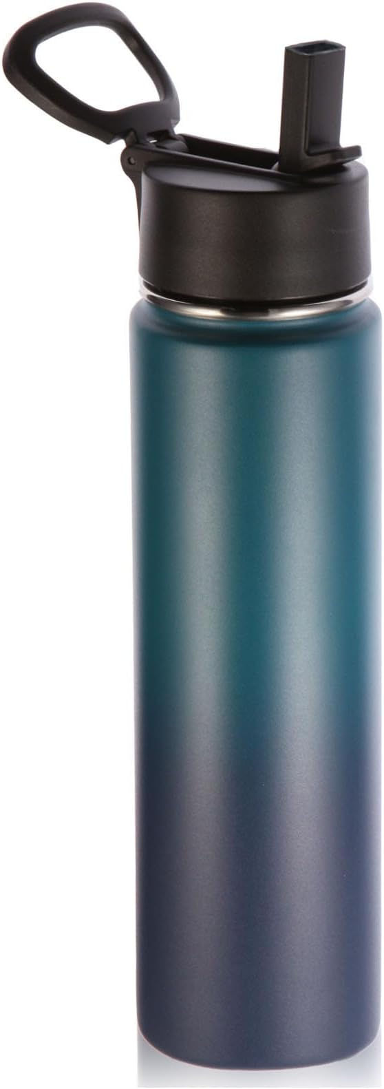 Volhoply 24 Ounce Insulated Water Bottle with Straw Lid,Stainless Steel Wide Mouth Sport Bottles with Handle,Double Wall Vacuum Cups Keep Cold,Reusable Travel Thermal Cups For Holder(Dark Night,1)