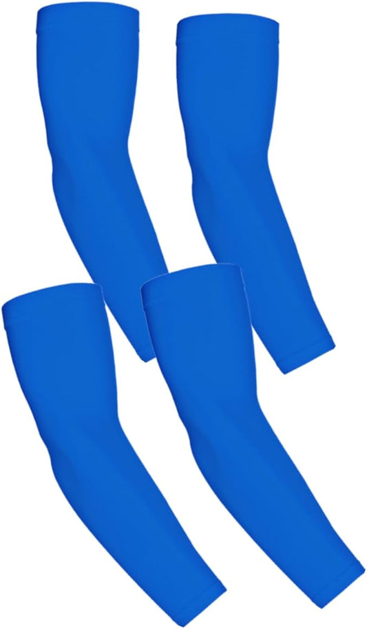 KUHNMARVIN 2 Pairs Arm Sleeves Compression UV Protection Cooling Sun Sleeves Tattoo Cover Up Basketball Arm Sleeves Football