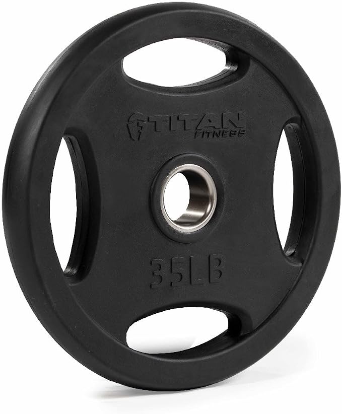 Titan Fitness Grip Plates, Cast Iron and Rubber Coating