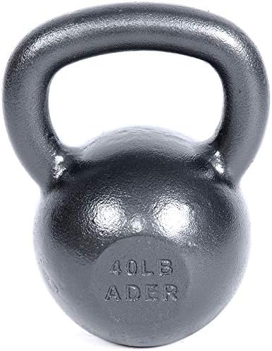 Ader Premier Kettlebell Set with DVD (5, 10, 15, 20, 25, 30, 35, 40, 45, 50lb) Rack and Rubber Mat
