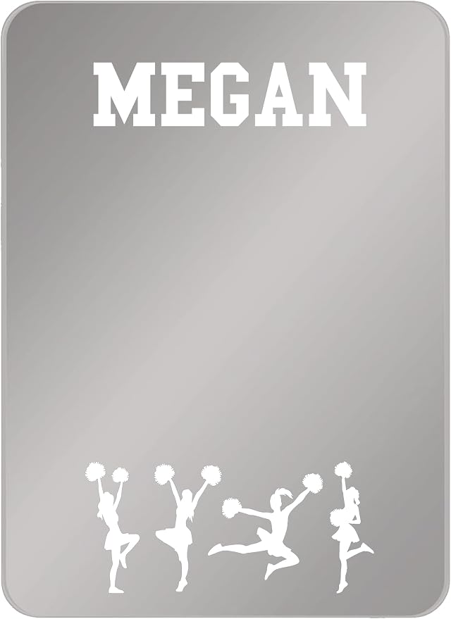 Personalized Sports Player Fan Team Club Locker Mirror Magnet – Back to School Decor, Colorful Magnetic Organizer Accessory for Gym, Home, Office & Refrigerator (Cheerleader Cheer)
