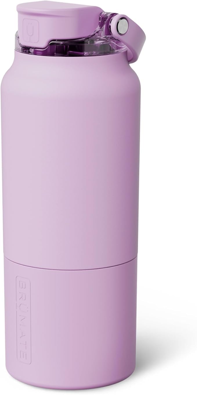 BrüMate Rise 35oz Water Bottle With 100% Leakproof Covered Silicone Straw | Insulated Stainless Steel Water Bottle With Removable Straw | Fast Flow | Soft Sip Silicone Spout | BPA-Free (Lavender)