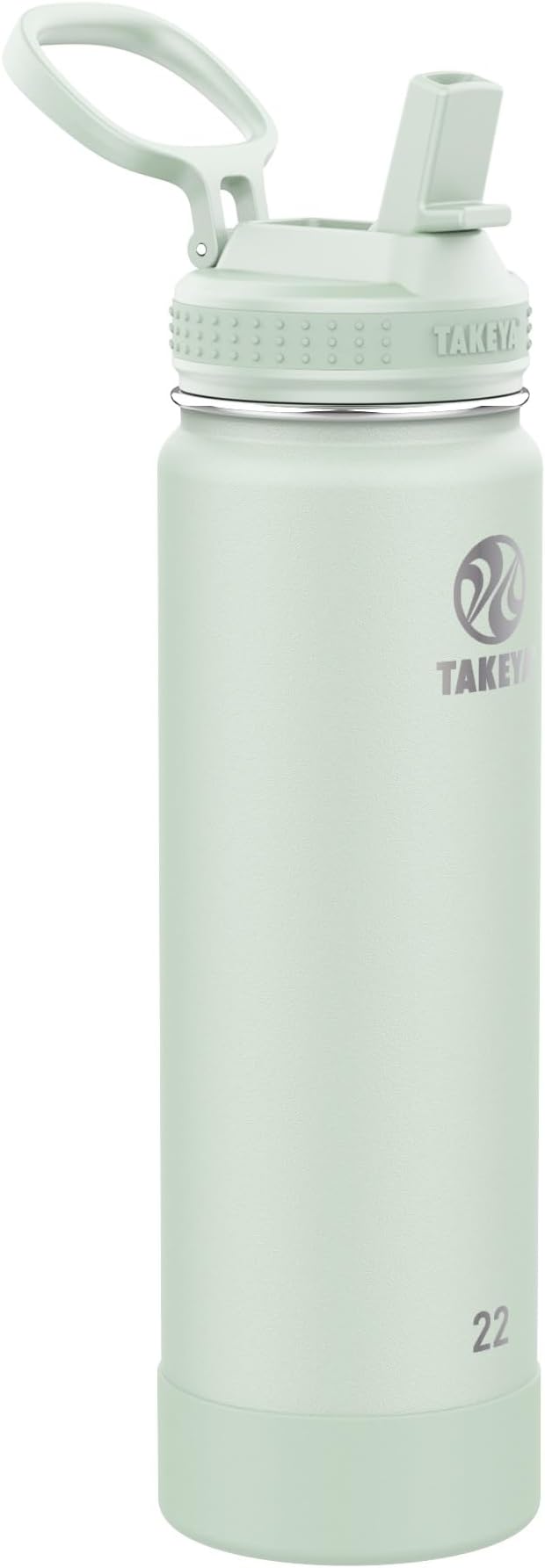 Takeya 22 oz Actives Stainless Steel Water Bottle with Straw Lid – Leakproof, Double-Wall Insulated, Keeps Drinks Cold 24 hrs/Hot 12 hrs, BPA-Free, Powder-Coated, Gym & Travel, Fresh Mint