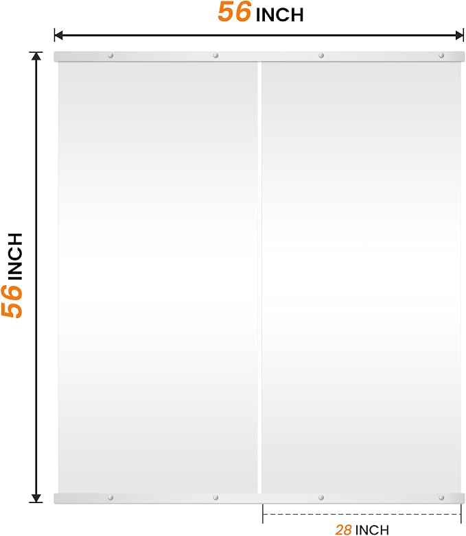 Home Gym Mirror for Wall, 56x28x2PCS Frameless Full Length Mirror, Silver | HD Shatterproof Glass, Easy Wall Mount, Large Body Mirrors for Home Gym, Workout, Bedroom, Garage