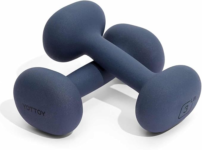 YOTTOY Dumbbell Set of 2,2-15 Pound Hand Weights for Women, Non-Slip Hand Weights for Home Gym, Strength Training, and Full-Body Workouts