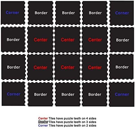 American Floor Mats Fit-Lock 3/8 Inch Heavy Duty Rubber Flooring - Interlocking Rubber Tiles (24" x 24" Tile) 10% Red 8' x 10' Set (20 Tiles Total) - Exercise Mats, Home Gym Sets