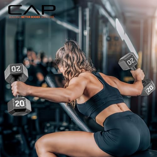 CAP Cast Iron Hex Dumbbells, Hand & Free Weights, Singles & Pairs - Image 6