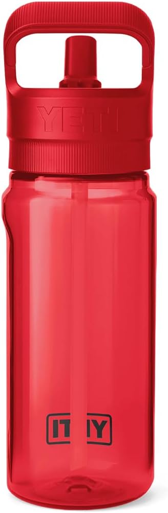 YETI Yonder 600 ml/20 oz Water Bottle with Yonder Straw Cap, Rescue Red
