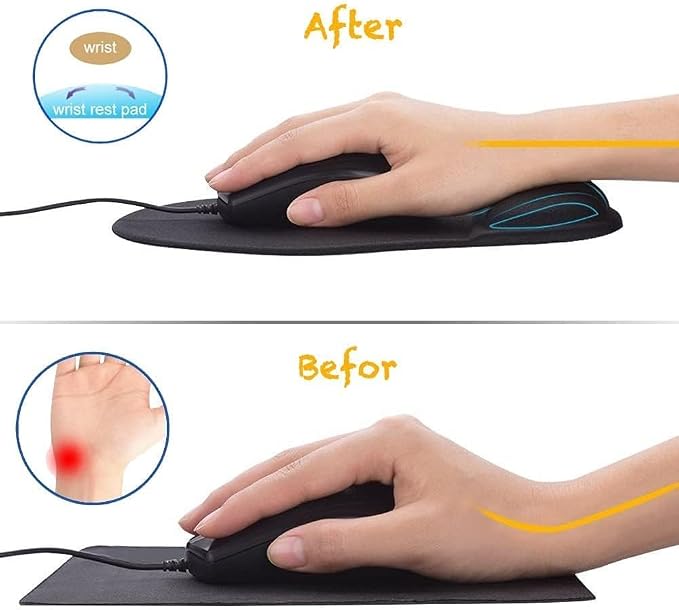 Office Mousepad with Gel Wrist Support - Ergonomic Gaming Desktop Mouse Pad Wrist Rest - Design Gamepad Mat Rubber Base for Laptop Computer -Silicone Non-Slip Special-Textured Surface (08Navy)