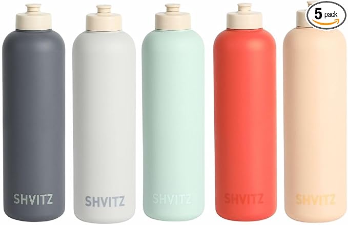 Sports Water Bottle - Soft-Touch Squeezable Body with One-Hand Spout- Lightweight, No Spill Water Bottle, for Gym, Cardio & Outdoor Sports - BPA Free - Water Bottle for Active Lifestyle - 24oz