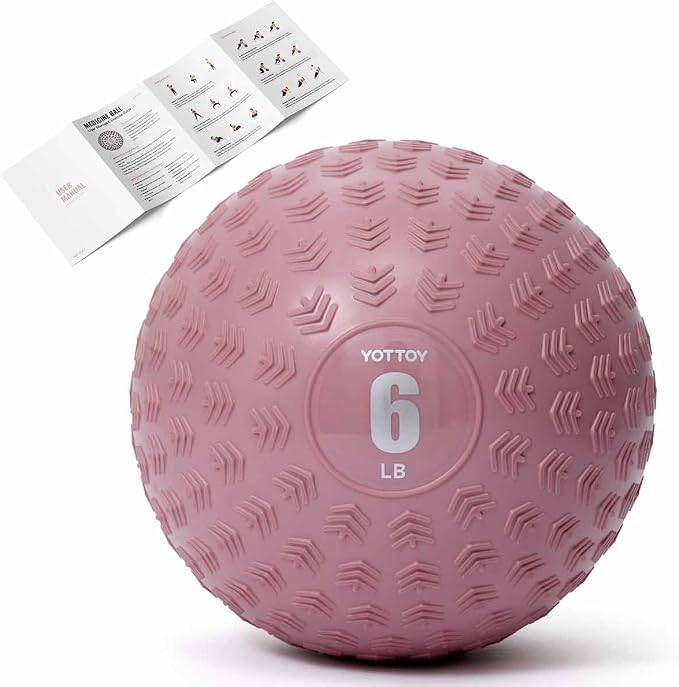YOTTOY Slam Ball Medicine Ball, Sand-Filled No Bounce Weighted Ball with Textured Grip for Exercise, Strength Conditioning, Cardio, Core Workouts and Cross Training