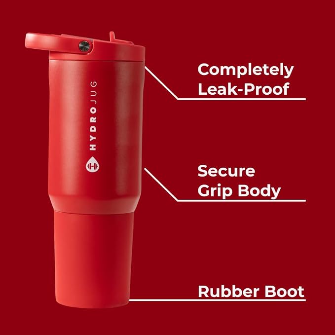 HydroJug Sport 20 oz Insulated Stainless Steel Water Bottle, Alumni Red
