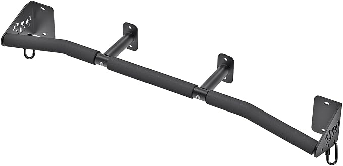 SELEWARE 32"/36" Wall Mount Pull Up Bar Joist Mount Chin Up Bar for Doorway | Heavy Duty Steel Construction Support 450 lb, w/Resistance Band Hooks, Fits 32"/36" Wall Studs for Home Gym Strength Training
