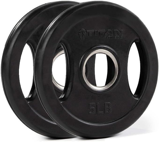 Titan Fitness Grip Plates, Cast Iron and Rubber Coating