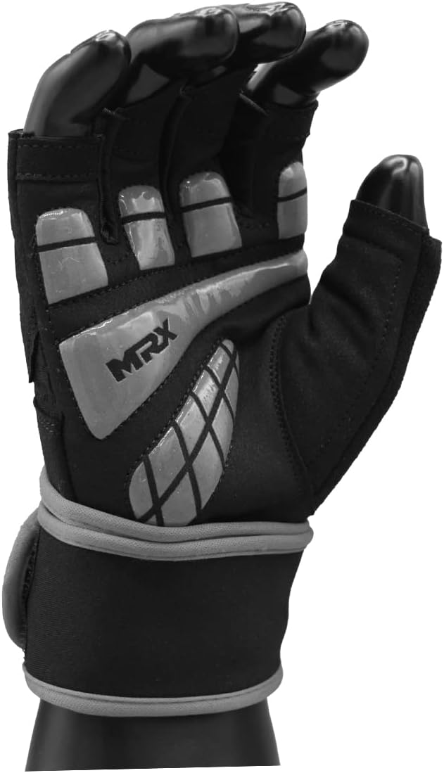 MRX Weightlifting Gloves for Men Workout Gloves Mens Wrist Support Lifting Gloves Male Gym Gloves | Workout Gym Accessories for Men Weight Lifting Fingerless Gym Exercise for Powerlifting