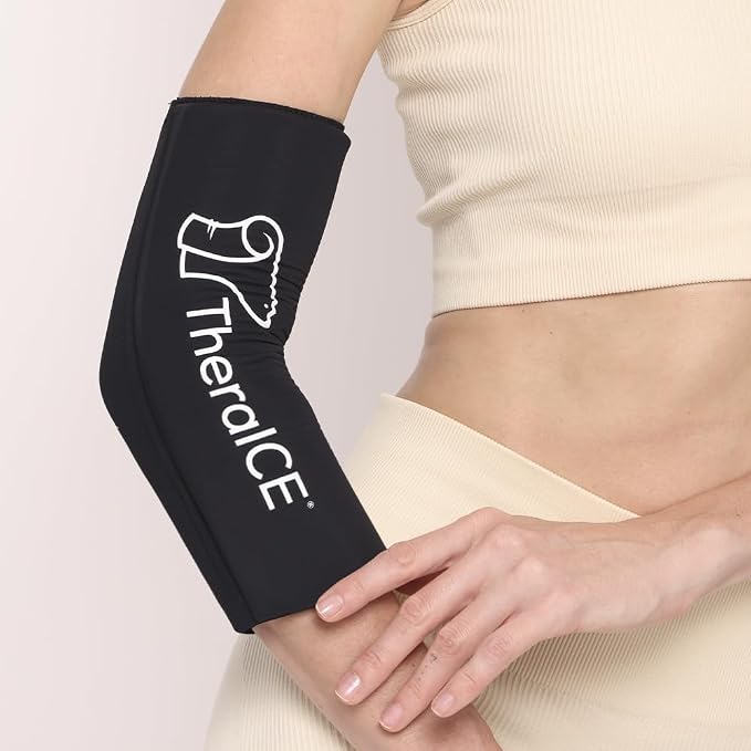 TheraICE Elbow Ice Pack Wrap, Compression Sleeve for Tennis & Golfers Elbow | Forearm & Arm Ice Sleeve for Bursitis, Tendonitis Relief, Reusable Cold Pack, Women & Men