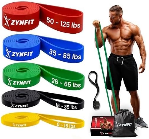 Pull Up Bands, Resistance Bands Set with Door Anchor, 5-Level Pull Up Assistance Bands for Working Out, Workout Bands for Home Gym