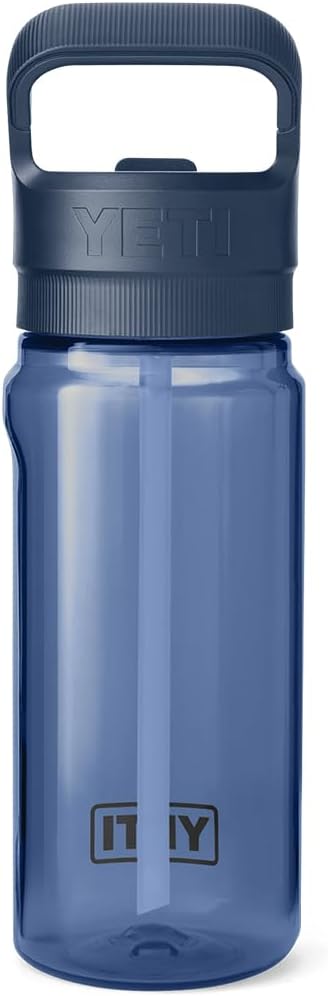 YETI Yonder 600 ml/20 oz Water Bottle with Yonder Straw Cap, Navy
