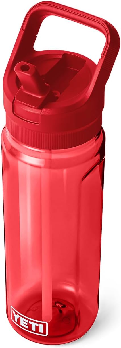 YETI Yonder 750 ml/25 oz Water Bottle with Yonder Straw Cap, Rescue Red