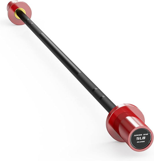 5LB Mini Barbell Bar 4ft Technique Training Barbell For Beginner Women kid | PAPABABE 5LB Mini Barbell Bar 4ft Technique Training Barbell for Beginner Women kid 2-inch Plate Barbell for Home Gym Fitness