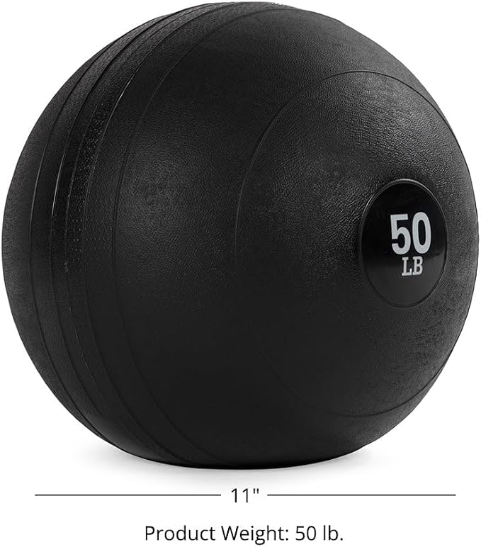Titan Fitness Rubber Slam Ball, Dead Weight Ball Absorbs Impact, Minimal Bounce, Textured Surface for Strength and Conditioning, Cardio Workouts, Full Body Workout