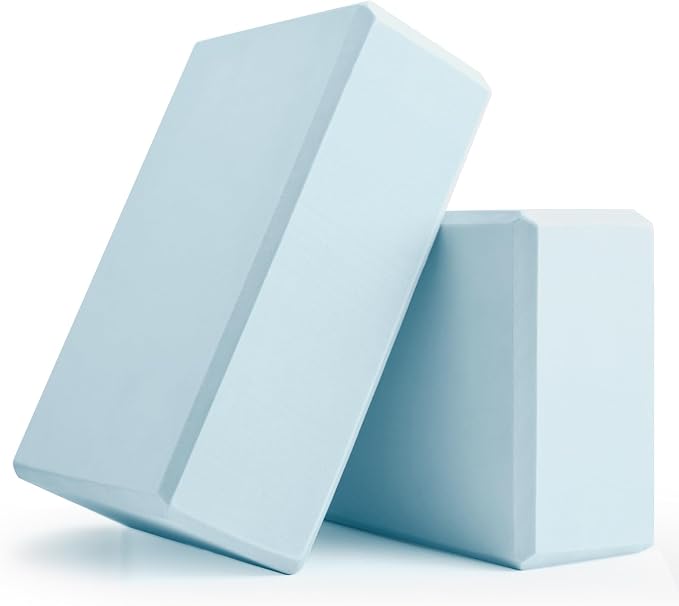 Yoga Blocks 2 Pcs, 9"x6"x3" Yoga Brick Foam Blocks EVA Foam Block Yoga Props Accessories for Yoga Pilates Stretching and Meditation