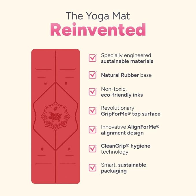 Liforme Zodiac Yoga Mat - Patented Alignment Design, Advanced Non-Slip Grip | Eco-friendly, Non-Toxic, Sweat-Resistant, long, wide, 4.2mm thick mat for comfort, recommended for Hot Yoga, Free Yoga Bag
