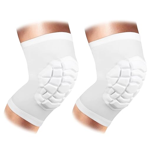 Wrestling Knee Pads Short Knee Sleeve, 2 Pcs Knee Compression Sleeve for Football, Basketball, Volleyball(White_L_2 Pcs)