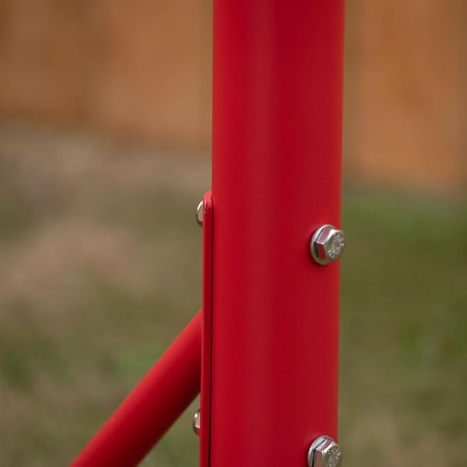 Titan Fitness Outdoor Power Tower, Red, 4-Stations-in-1, Pull-Up, Dip, Knee Raise, Push-Up Stations