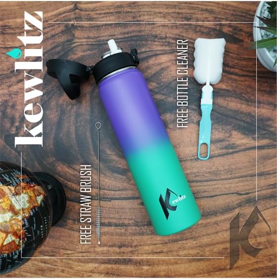 Insulated Stainless Steel Water Bottle 24oz (Purple Magic) – Double Wall Vacuum Wide Mouth Water Bottles with Carrying Lid – BPA Free Leak-Proof Flask for School, Sports & Travel
