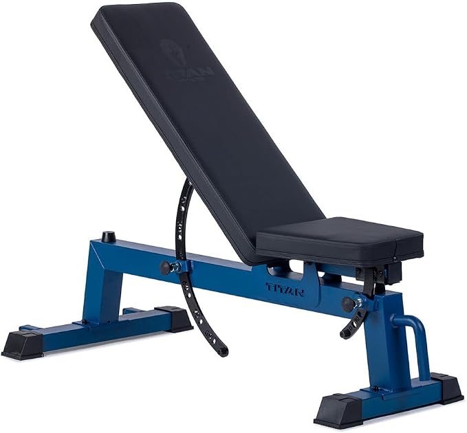Titan Fitness Performance Series Adjustable Bench, Supports 650 LB Incline, Versatile Utility Bench for Home Gym Weightlifting, Strength Training, Flat, Incline, Upright Positions