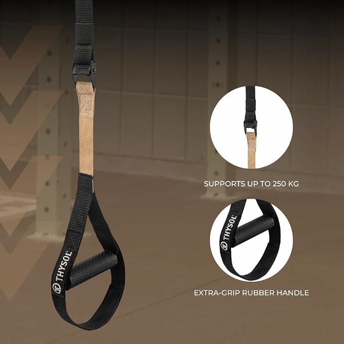 THYSOL Resistance Trainer Pro Xtreme Straps Army | Sling Trainer Set with Adjustable Door Anchor | Fitness Home Workouts - Suitable for Travelling & for Training Indoor & Outdoor