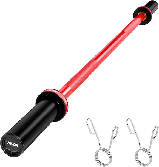 VEVOR 7FT/6FT/4FT Olympic Barbell Bar, Fits 2-Inch Weight Plates, Barbell Bar with Knurled Grip for Strength Training, Weightlifting, Squat, Deadlift, Bench Press, Curl, Overhead Press, 500lbs/700lbs/1000lbs Capacity