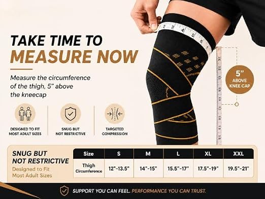 CopperJoint Knee Sleeve with Straps for Women & Men, Adjustable Targeted Knee Support Sleeve for More Secure Compression and Daily Activity, Single Sleeve Only