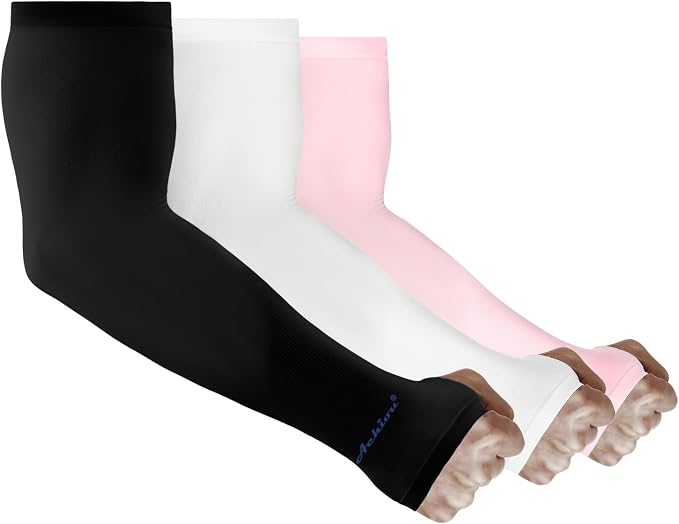 Achiou Arm Sleeves for Men Women, Sun Sleeves UV Protection Cooling Sports | Compression,Tattoo Sleeve Cover, Thumb Hole Design,Tattoo Cover Up, UPF 50+, Versatile Use for Basketball Football Volleyball